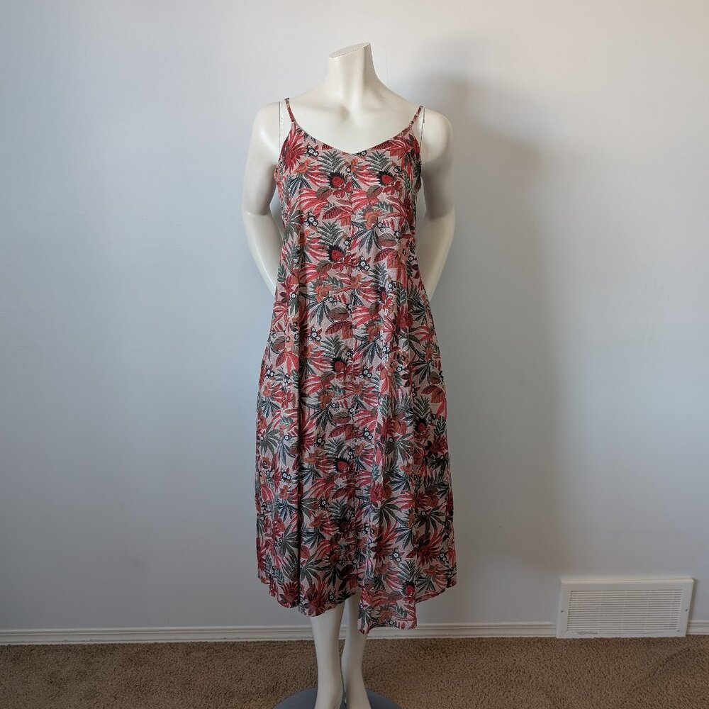 Mexx - Tropical Summer Midi Dress with Pockets - Size S